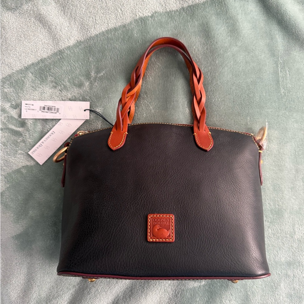 Dooney & Bourke Black and Tan Leather Tote